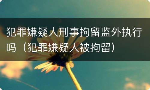 犯罪嫌疑人刑事拘留监外执行吗（犯罪嫌疑人被拘留）