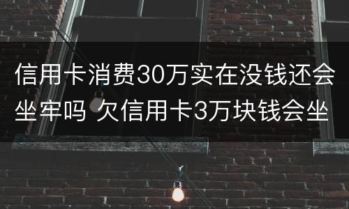 信用卡消费30万实在没钱还会坐牢吗 欠信用卡3万块钱会坐牢吗