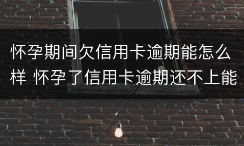 怀孕期间欠信用卡逾期能怎么样 怀孕了信用卡逾期还不上能协商吗