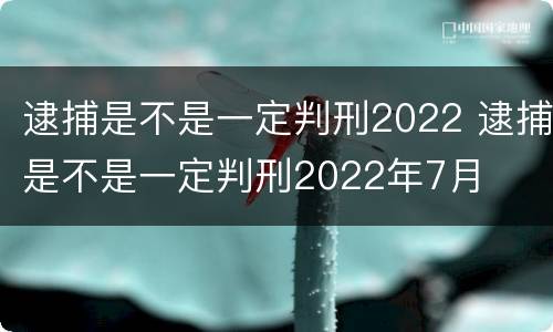 逮捕是不是一定判刑2022 逮捕是不是一定判刑2022年7月