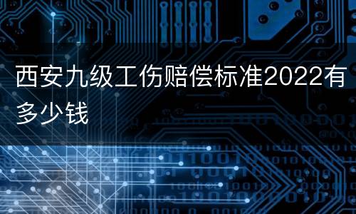 西安九级工伤赔偿标准2022有多少钱