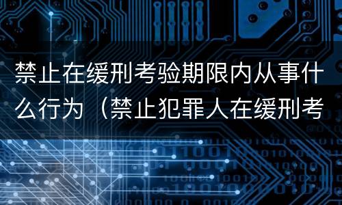 禁止在缓刑考验期限内从事什么行为（禁止犯罪人在缓刑考验期内）