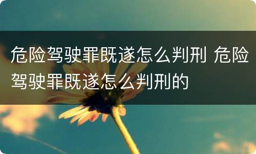 危险驾驶罪既遂怎么判刑 危险驾驶罪既遂怎么判刑的