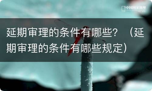延期审理的条件有哪些？（延期审理的条件有哪些规定）