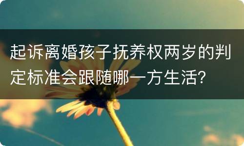 起诉离婚孩子抚养权两岁的判定标准会跟随哪一方生活？