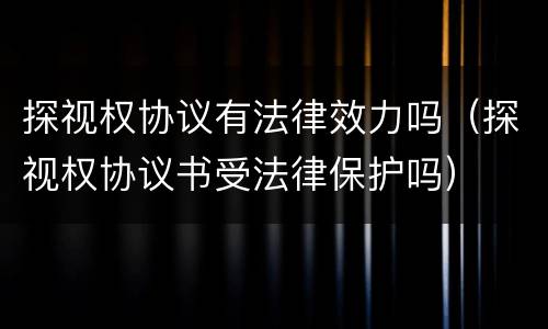 探视权协议有法律效力吗（探视权协议书受法律保护吗）