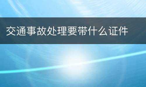 交通事故处理要带什么证件