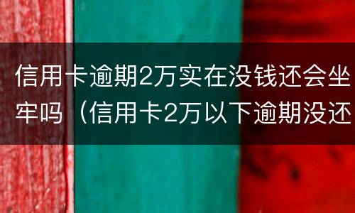 信用卡逾期2万实在没钱还会坐牢吗（信用卡2万以下逾期没还什么后果）