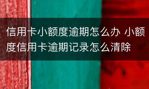 信用卡小额度逾期怎么办 小额度信用卡逾期记录怎么清除