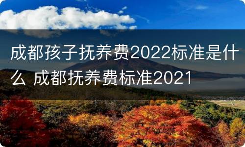 成都孩子抚养费2022标准是什么 成都抚养费标准2021