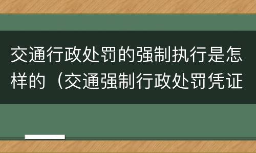 交通行政处罚的强制执行是怎样的（交通强制行政处罚凭证）