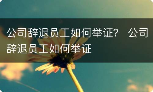 公司辞退员工如何举证？ 公司辞退员工如何举证