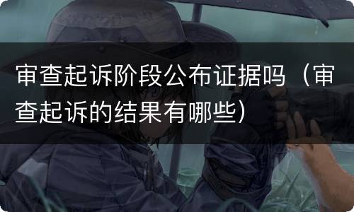 审查起诉阶段公布证据吗（审查起诉的结果有哪些）