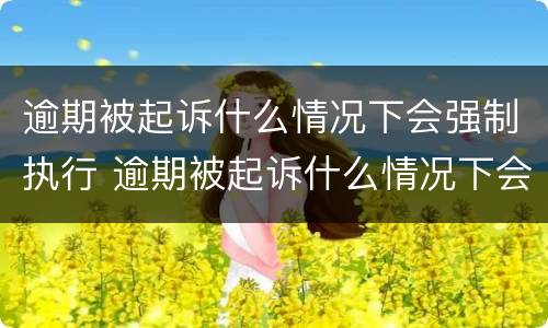 逾期被起诉什么情况下会强制执行 逾期被起诉什么情况下会强制执行拘留