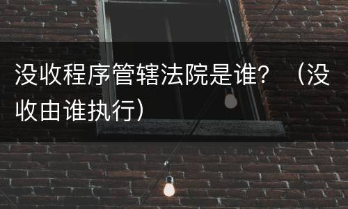 没收程序管辖法院是谁？（没收由谁执行）