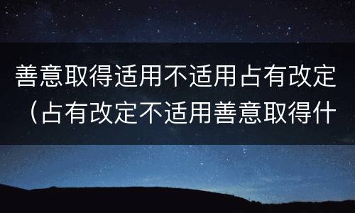 善意取得适用不适用占有改定（占有改定不适用善意取得什么意思）
