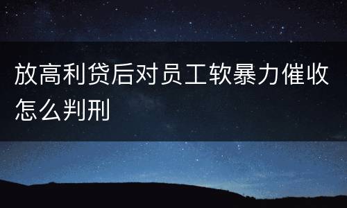 放高利贷后对员工软暴力催收怎么判刑