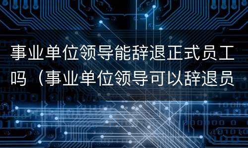 事业单位领导能辞退正式员工吗（事业单位领导可以辞退员工吗）