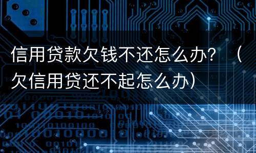信用贷款欠钱不还怎么办？（欠信用贷还不起怎么办）