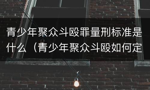 青少年聚众斗殴罪量刑标准是什么（青少年聚众斗殴如何定罪）