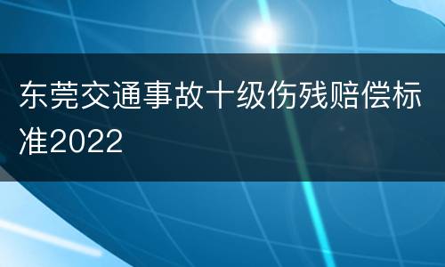 东莞交通事故十级伤残赔偿标准2022