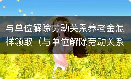 与单位解除劳动关系养老金怎样领取（与单位解除劳动关系社保怎么办）