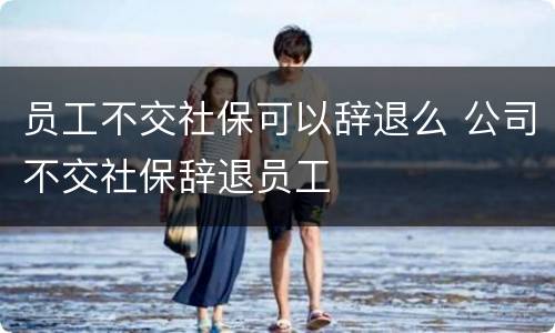 员工不交社保可以辞退么 公司不交社保辞退员工