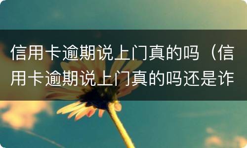 信用卡逾期说上门真的吗（信用卡逾期说上门真的吗还是诈骗）