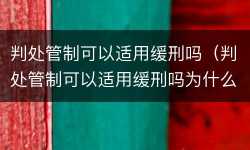 判处管制可以适用缓刑吗（判处管制可以适用缓刑吗为什么）