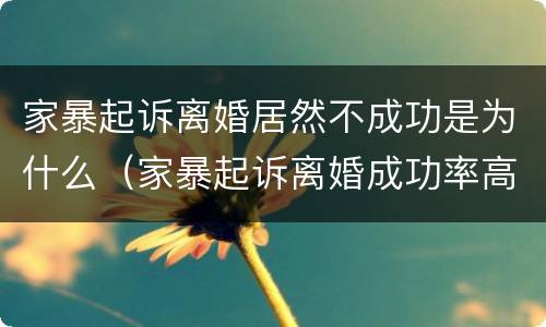 家暴起诉离婚居然不成功是为什么（家暴起诉离婚成功率高吗）
