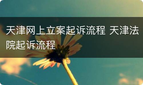 天津网上立案起诉流程 天津法院起诉流程