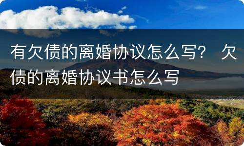 有欠债的离婚协议怎么写？ 欠债的离婚协议书怎么写