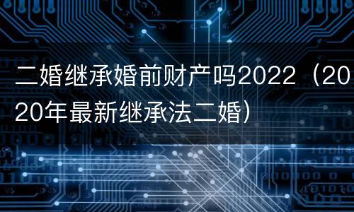 二婚继承婚前财产吗2022（2020年最新继承法二婚）