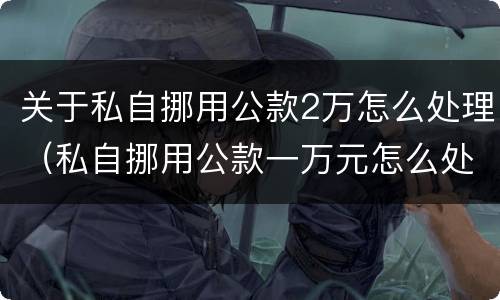 关于私自挪用公款2万怎么处理（私自挪用公款一万元怎么处理）