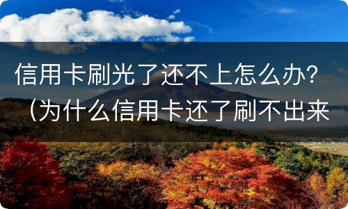 信用卡刷光了还不上怎么办？（为什么信用卡还了刷不出来）