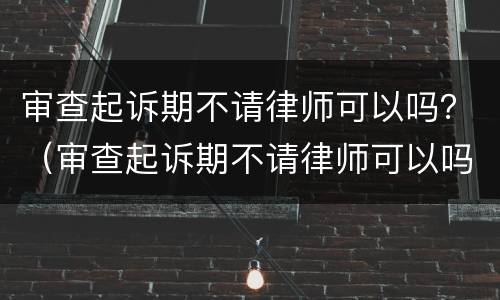 审查起诉期不请律师可以吗？（审查起诉期不请律师可以吗多少钱）