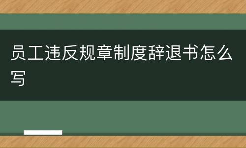 员工违反规章制度辞退书怎么写