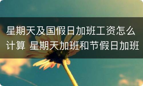 星期天及国假日加班工资怎么计算 星期天加班和节假日加班计算方法
