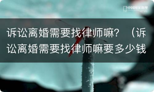 诉讼离婚需要找律师嘛？（诉讼离婚需要找律师嘛要多少钱）