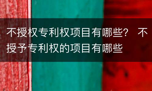 不授权专利权项目有哪些？ 不授予专利权的项目有哪些