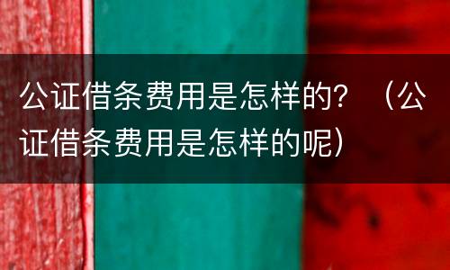 公证借条费用是怎样的？（公证借条费用是怎样的呢）