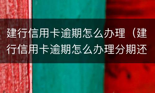 建行信用卡逾期怎么办理（建行信用卡逾期怎么办理分期还款）