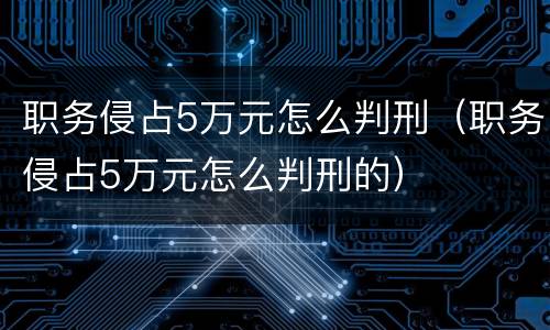 职务侵占5万元怎么判刑（职务侵占5万元怎么判刑的）