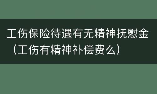 工伤保险待遇有无精神抚慰金（工伤有精神补偿费么）