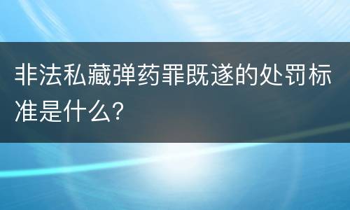 非法私藏弹药罪既遂的处罚标准是什么？