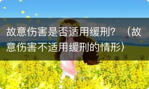 故意伤害是否适用缓刑？（故意伤害不适用缓刑的情形）