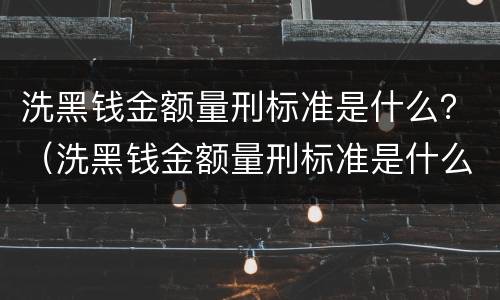 洗黑钱金额量刑标准是什么？（洗黑钱金额量刑标准是什么意思）