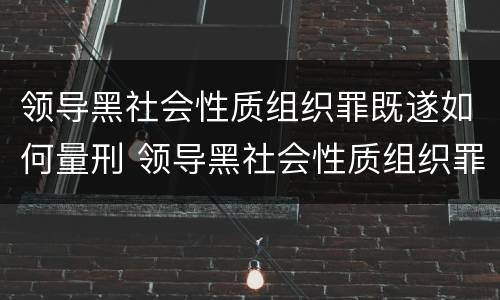 领导黑社会性质组织罪既遂如何量刑 领导黑社会性质组织罪既遂如何量刑