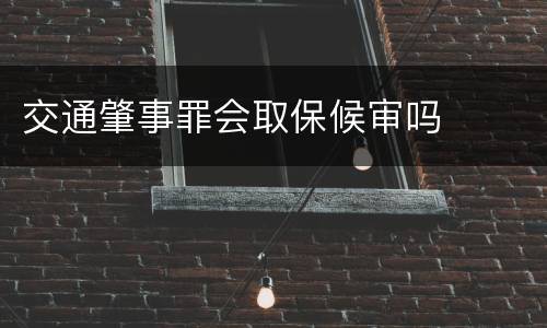 交通肇事罪会取保候审吗