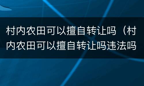村内农田可以擅自转让吗（村内农田可以擅自转让吗违法吗）